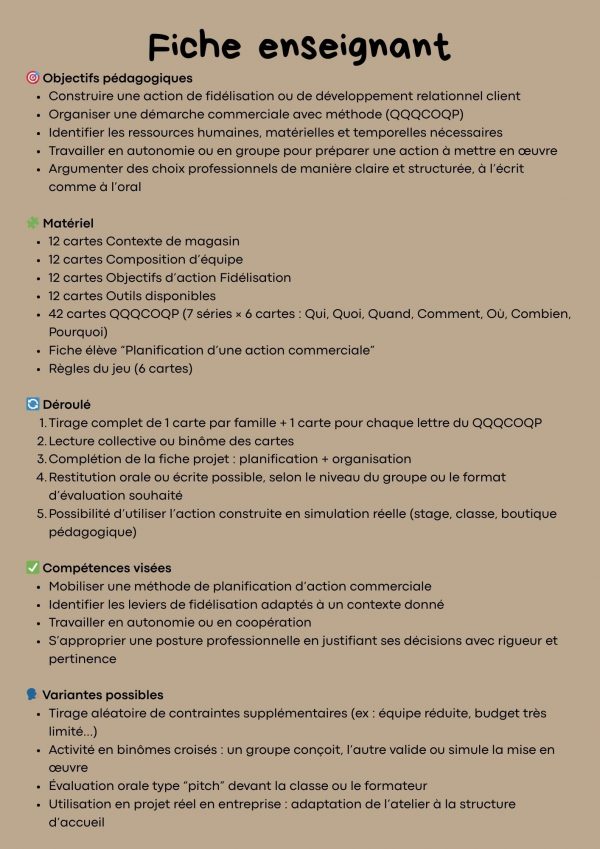 Organise ton action commerciale – Jeu pédagogique à imprimer – Image 5