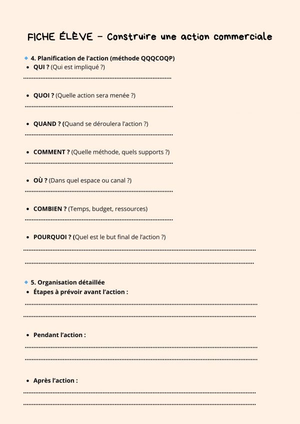 Organise ton action commerciale – Jeu pédagogique à imprimer – Image 8
