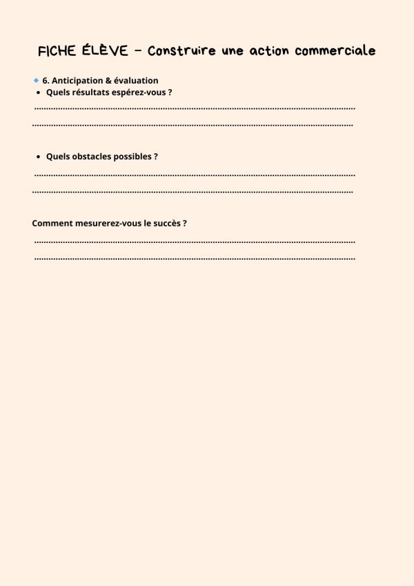 Organise ton action commerciale – Jeu pédagogique à imprimer – Image 9